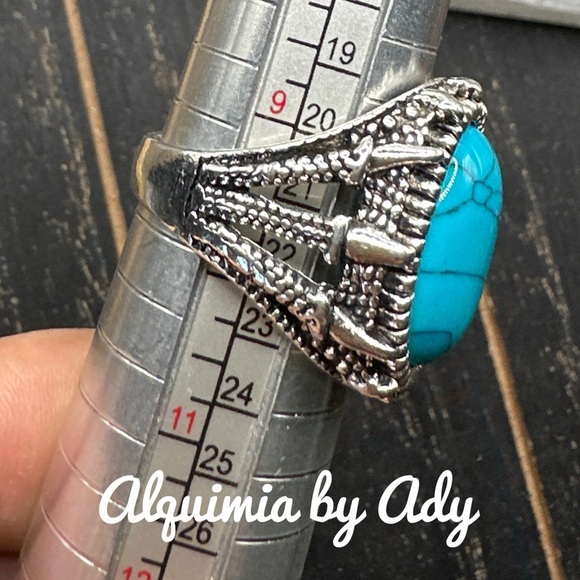 SILVER TURQUOISE BOHO RING - Picture 2 of 2